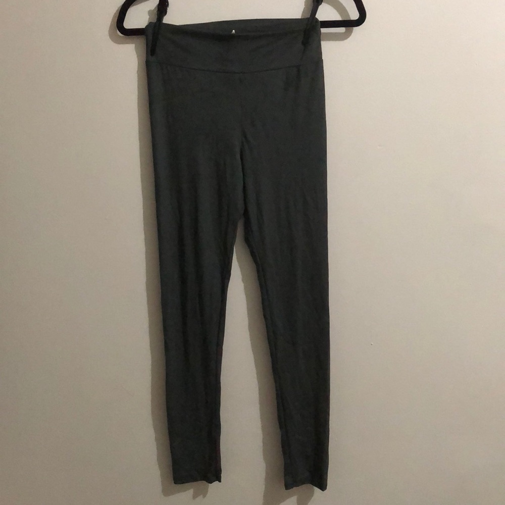 Olive Faux Suede Leggings
